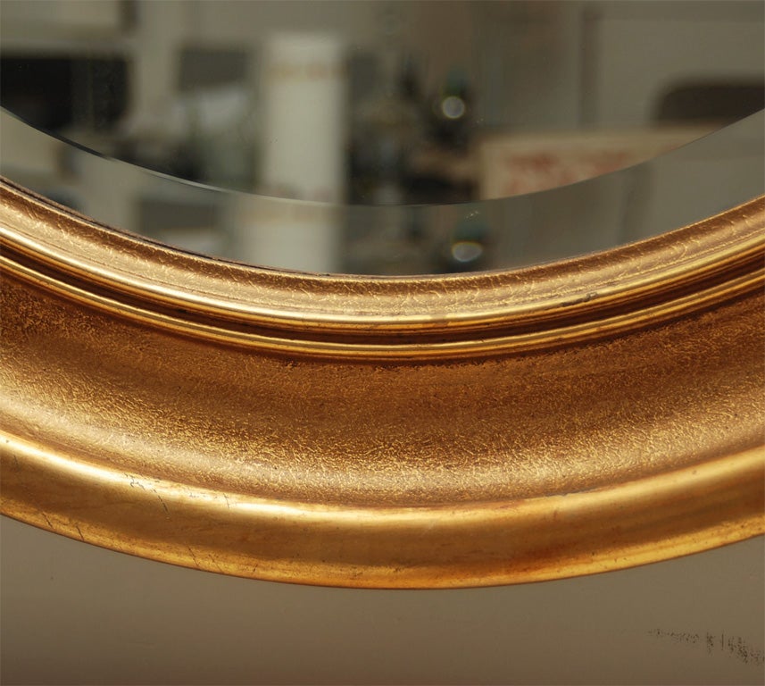 English Large Victorian Oval Gilt  Frame Mirror For Sale