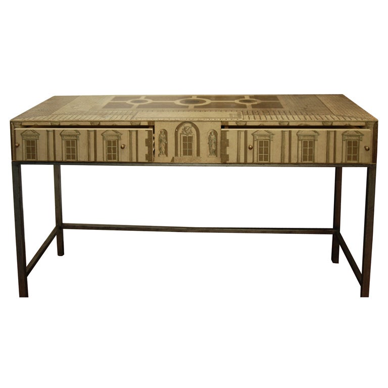 Desk/Console in the Manner of Fornasetti For Sale