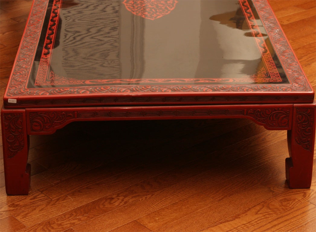 Japanese Lacquer Coffee Table In Excellent Condition For Sale In Hudson, NY