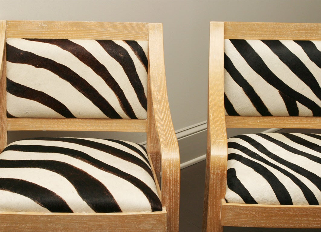 Pair of Zebra Chairs For Sale at 1stdibs