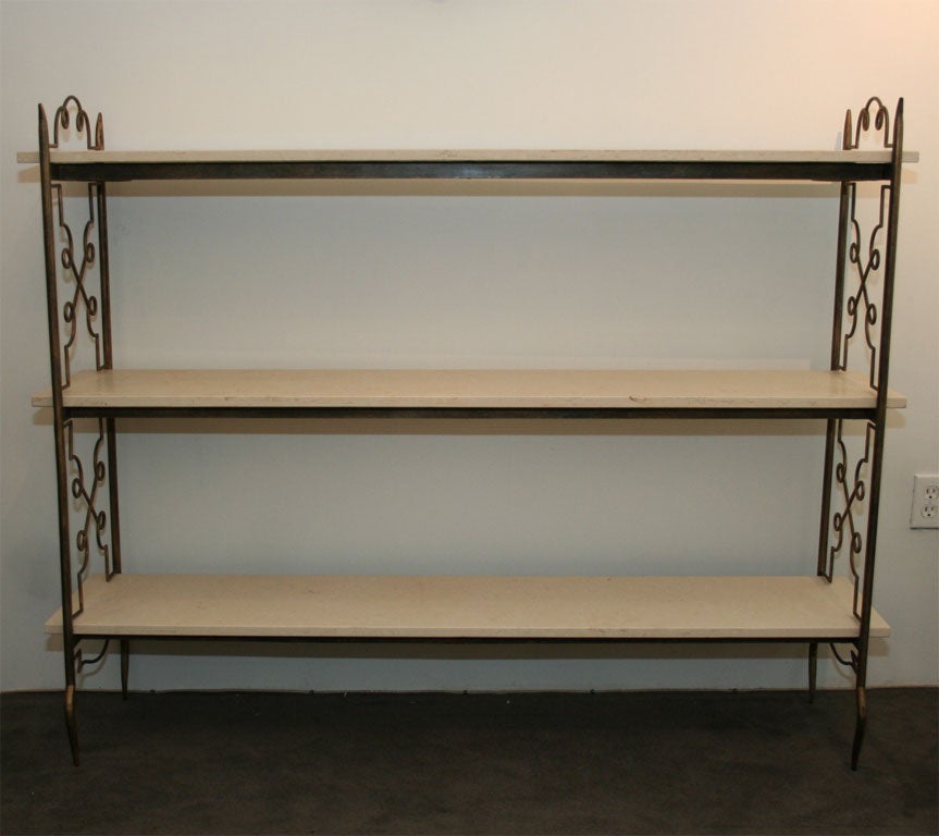 Free Standing Metal Shelf at 1stDibs