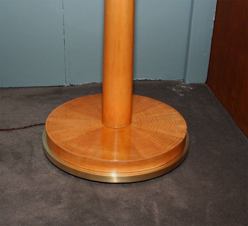 French Sycamore Art Deco Floor Lamp by Dominique