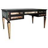 Ebonized desk with applied mirrors in the manner of Jansen