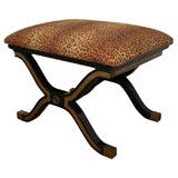 A very rare ebonized and gilt signed Jansen tabouret stool