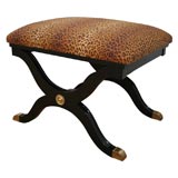 A very rare ebonized, signed Jansen tabouret stool
