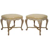 A pair of Louis XV1 style signed Jansen stools