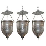 Antique Set of Three 19th Century Angelo Indian Bell Jars