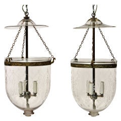 Pair of 19th Century Anglo Indian Bell Jar Lanterns