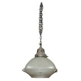 1950's  Glass and Copper Hanging Light Fixture