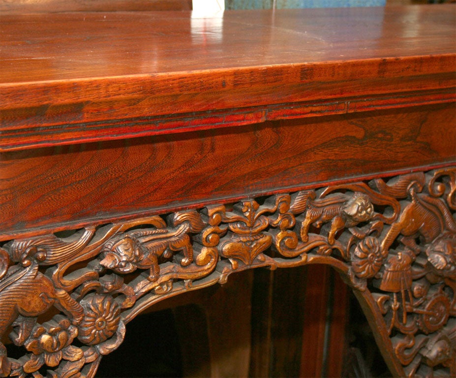 Chinese Qing Dynasty Carved Wood Altar Table Console ca 1760 2
