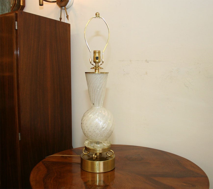 Internally Decorated Murano Table Lamp (No Shade)