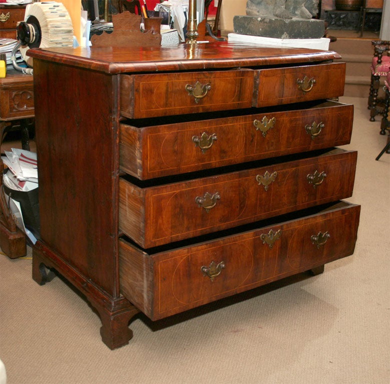 William and Mary Yew Wood Veneered Chest of Drawers For Sale 1