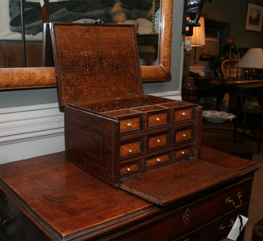 17th C Inlaid Valuables Box