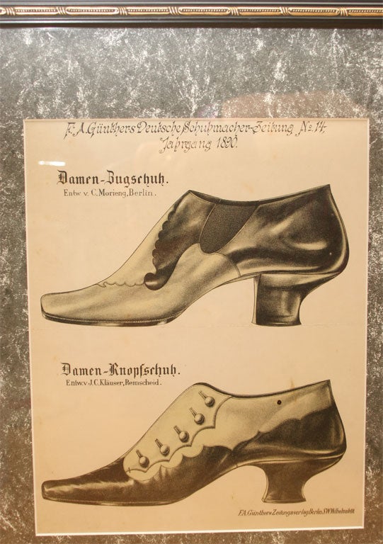 Set of Four Shoe Illustrations For Sale 3