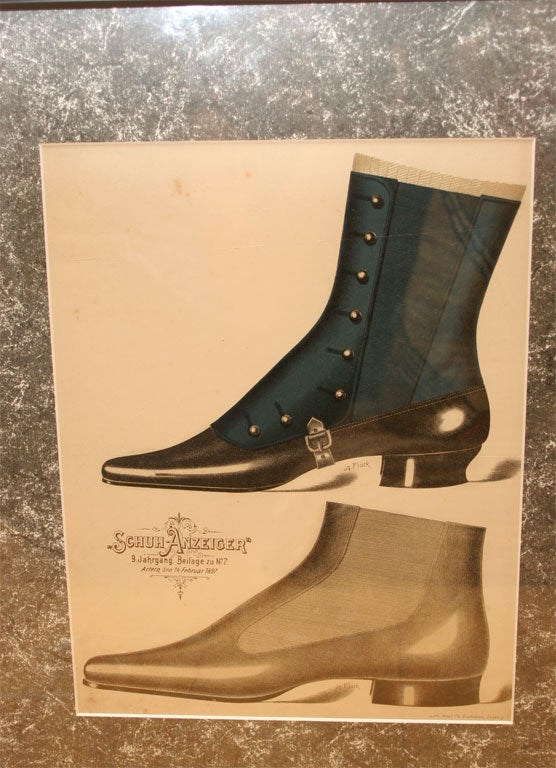 Set of Four Shoe Illustrations For Sale 4