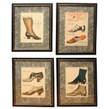 Antique Set of Four Shoe Illustrations