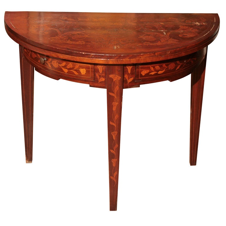 French Demi-Lune Game Table For Sale