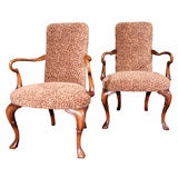 Antique Pair English Arm Chairs