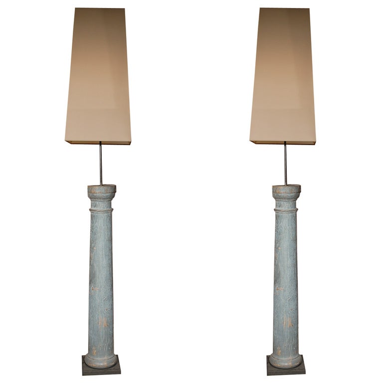 Pair of Column Floor Lamps