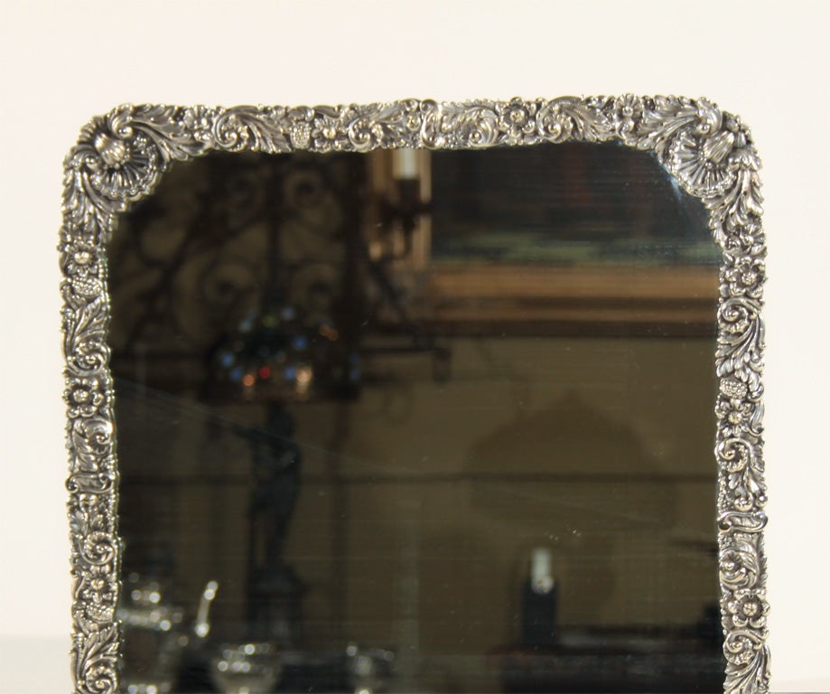 Ornate Silverplate Mirror