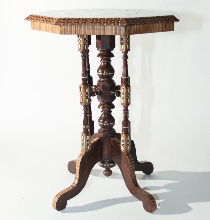 Pair of Inlaid Mother of Pearl and Ebony  sidetables