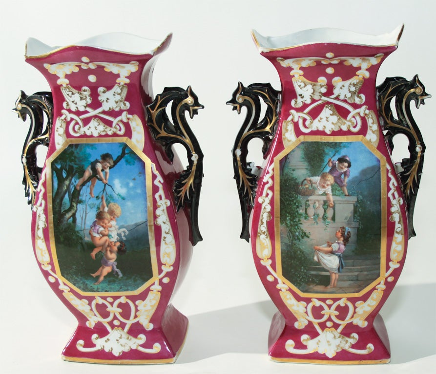 Pair of Paris Porcelain Vases