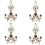 Decorative Sconces in gilded metal