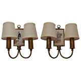 Pair of Sconces with Inset Chinese Placques Pair of Sconces with Inset Chinese Placques