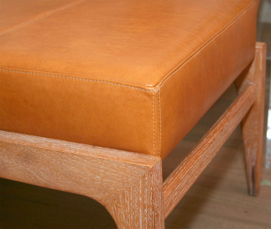 Leather & Oak Bench