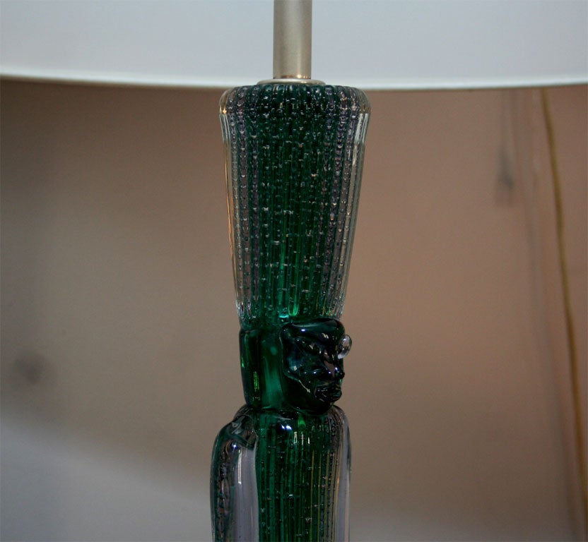  Seguso Tabe Lamp Mid Century Modern Murano Art Glass Italy 1950's In Good Condition For Sale In New York, NY