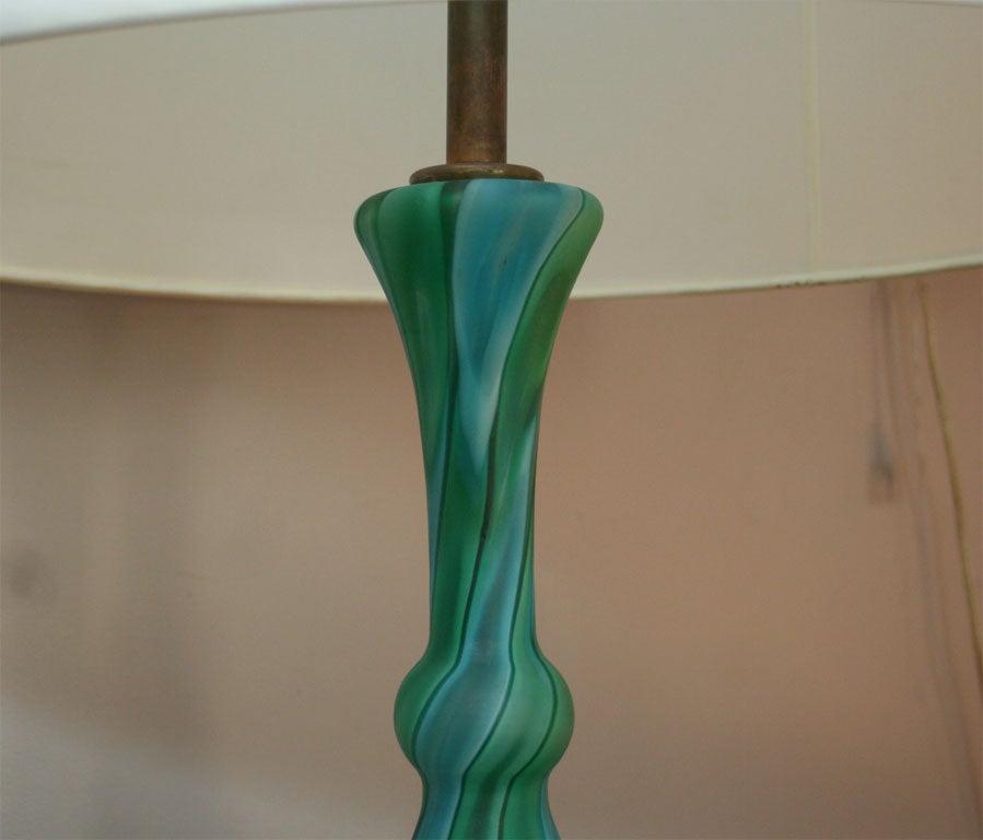 Hand-Crafted Fratelli Toso Table Lamp Mid-Century Modern Murano Art Glass, 1950s For Sale