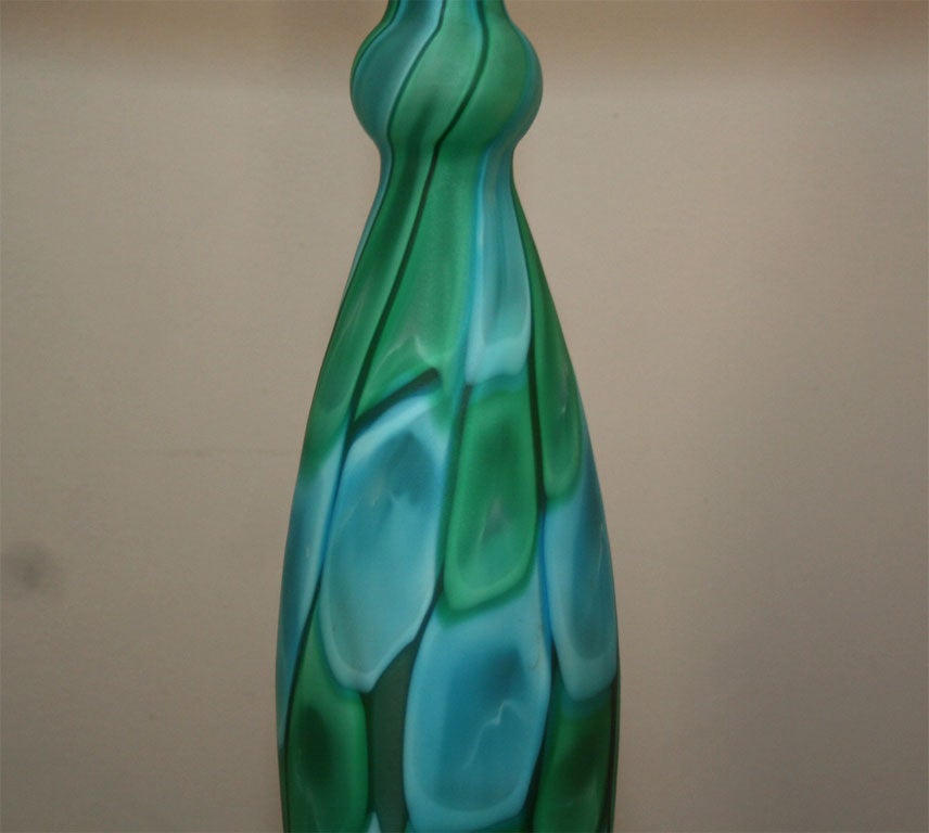 Fratelli Toso Table Lamp Mid-Century Modern Murano Art Glass, 1950s In Good Condition For Sale In New York, NY