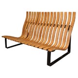 Liang Lee Kho plywood and metal settee