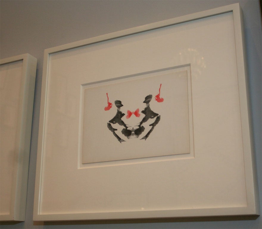 Mid-20th Century Set of Ten Framed 1940's Rorschach Plates For Sale
