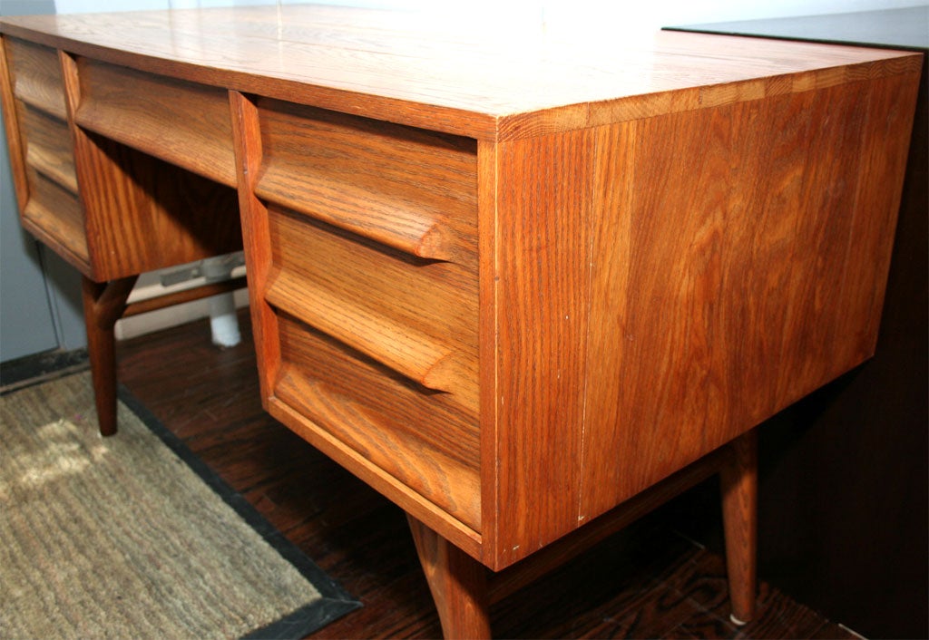 Mid-20th Century Oak Desk by Jack van der Molen
