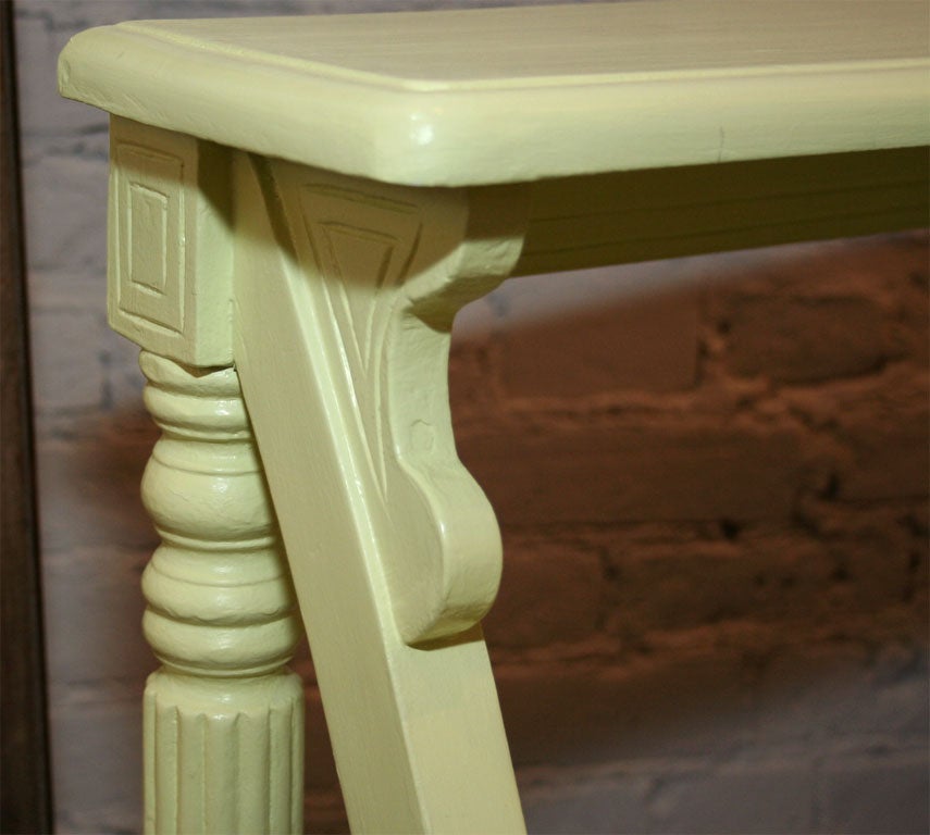 Lime Green painted Teak Library Steps 2