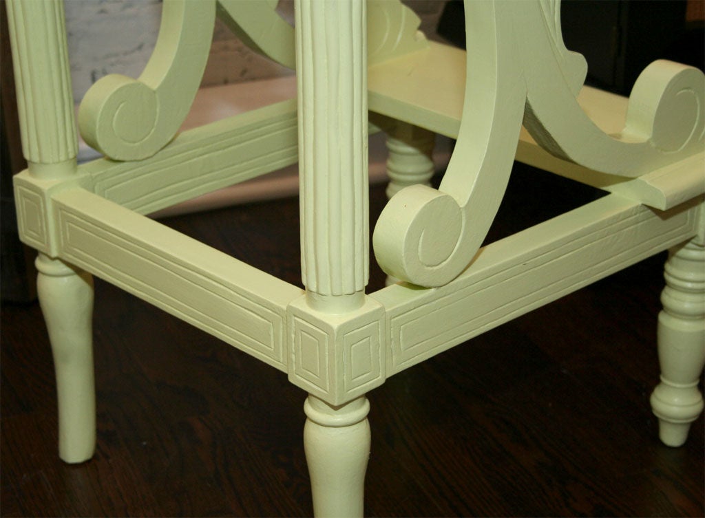 Lime Green painted Teak Library Steps 6