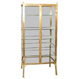 Used Brass and Glass Vitrine / Pharmacy Cabinet / Bookcase
