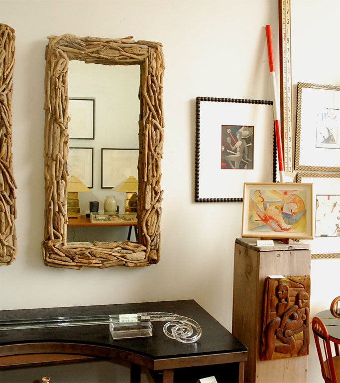 Late 20th Century Pair of driftwood mirrors