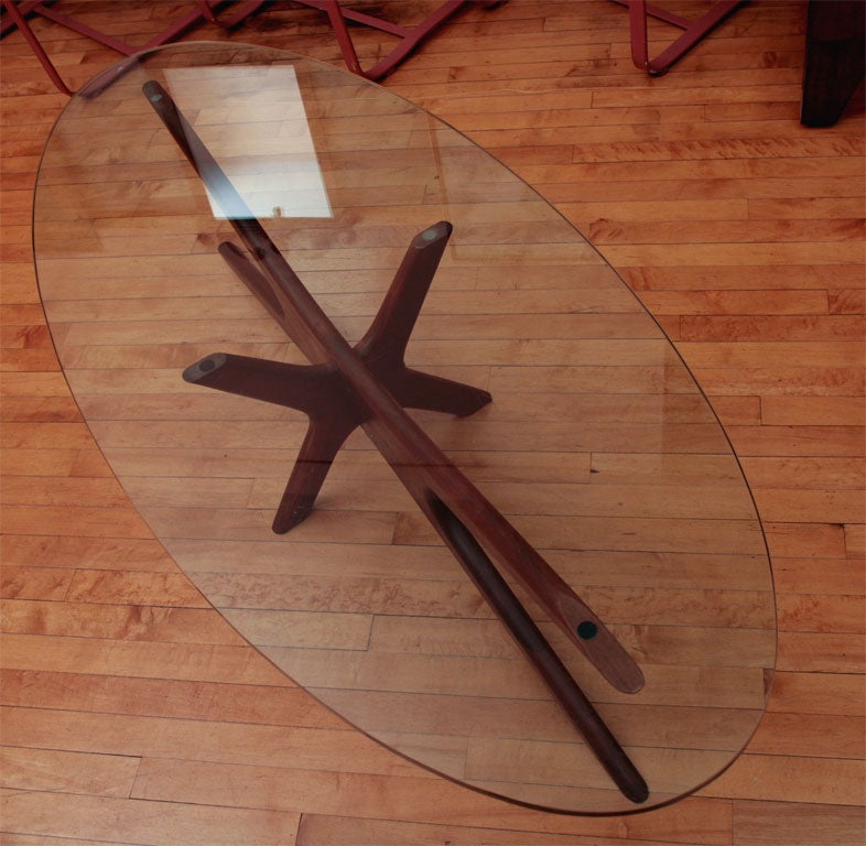 Mid-20th Century Vladimir Kagan Mid Century Glass Topped Coffee Table