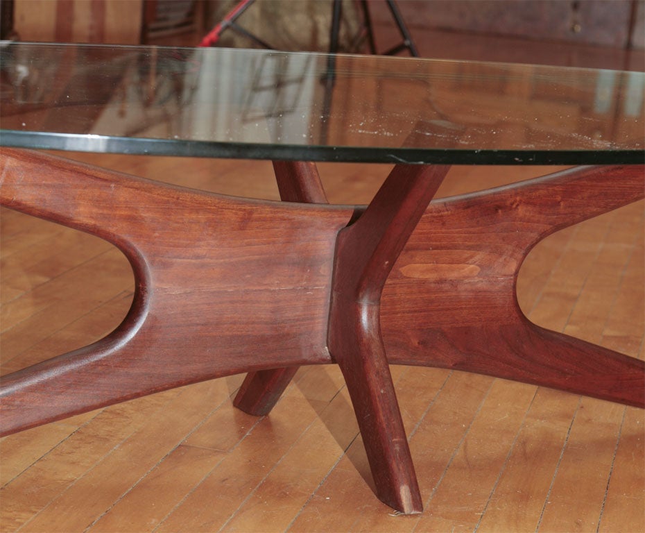 Vladimir Kagan Mid Century Glass Topped Coffee Table 2