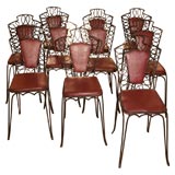 Ten French Iron Chairs