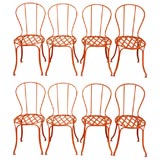 Set of 8 French Belle Epoque Garden Chairs