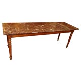 Louis Philippe Pastry Table with Marble Top