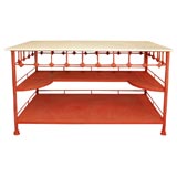 Large French Chef's Table with Marble Top