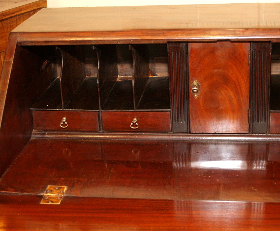 19th Century Antique English mahogany slant front desk.