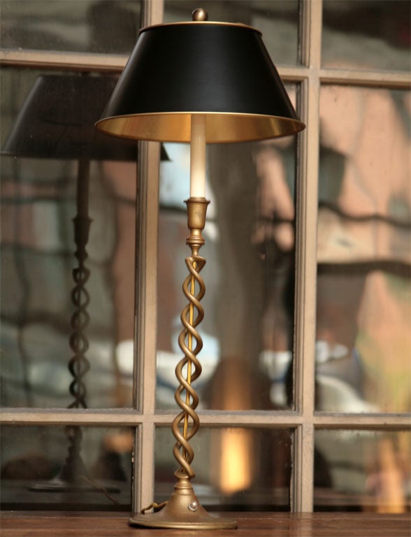 Metal Pair Tall Candlestick Lamps