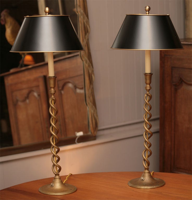 Pair Tall Candlestick Lamps 2