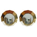 C Jere wall mirrors in brass, ONE LEFT