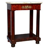 American Mahogany and Marble Classical Stand/Side Table